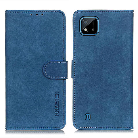 Coque Portefeuille Livre Cuir Etui Clapet K03Z pour Realme C20A Bleu