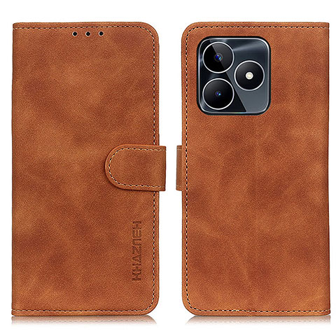 Coque Portefeuille Livre Cuir Etui Clapet K03Z pour Realme C53 Marron