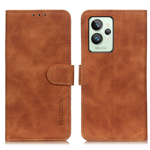 Coque Portefeuille Livre Cuir Etui Clapet K03Z pour Realme GT2 Pro 5G Marron