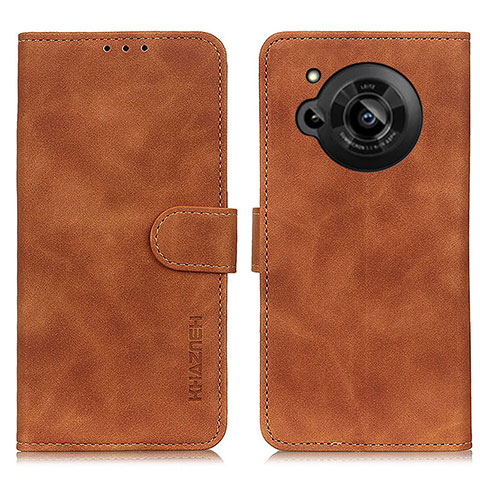 Coque Portefeuille Livre Cuir Etui Clapet K03Z pour Sharp Aquos R7s Marron