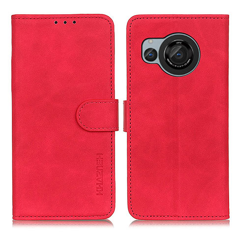 Coque Portefeuille Livre Cuir Etui Clapet K03Z pour Sharp Aquos R8 Rouge