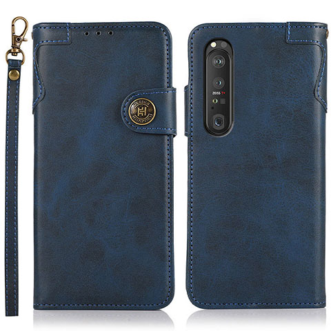 Coque Portefeuille Livre Cuir Etui Clapet K03Z pour Sony Xperia 1 III Bleu