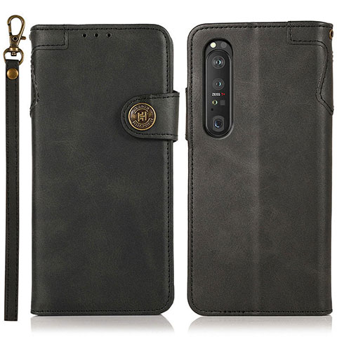 Coque Portefeuille Livre Cuir Etui Clapet K03Z pour Sony Xperia 1 III Noir