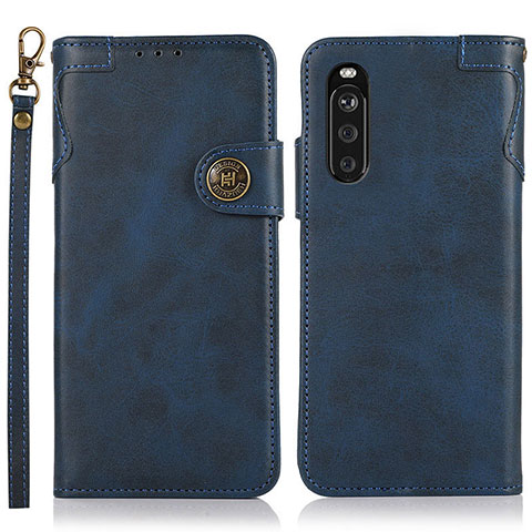 Coque Portefeuille Livre Cuir Etui Clapet K03Z pour Sony Xperia 10 III SOG04 Bleu