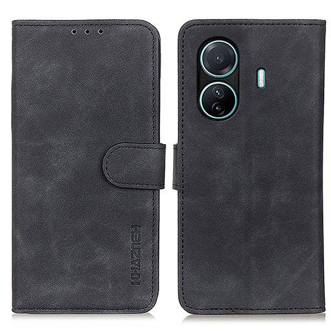 Coque Portefeuille Livre Cuir Etui Clapet K03Z pour Vivo iQOO Z6 Pro 5G Noir