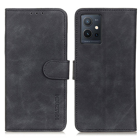 Coque Portefeuille Livre Cuir Etui Clapet K03Z pour Vivo T1 5G India Noir