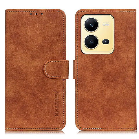 Coque Portefeuille Livre Cuir Etui Clapet K03Z pour Vivo V25 5G Marron