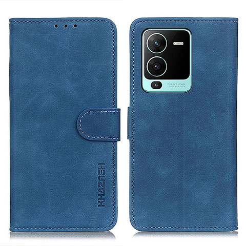 Coque Portefeuille Livre Cuir Etui Clapet K03Z pour Vivo V25 Pro 5G Bleu