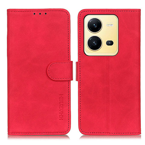 Coque Portefeuille Livre Cuir Etui Clapet K03Z pour Vivo V25e Rouge