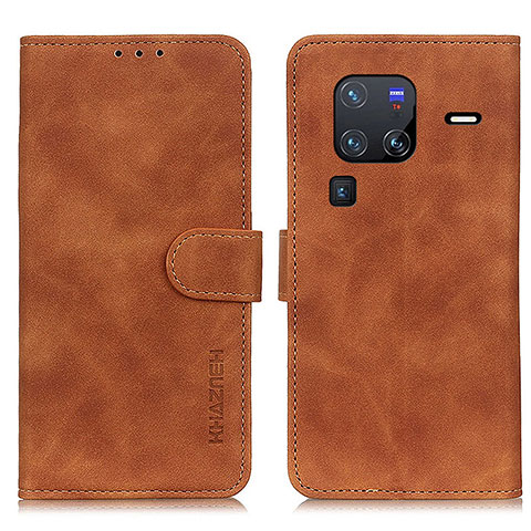 Coque Portefeuille Livre Cuir Etui Clapet K03Z pour Vivo X80 Pro 5G Marron