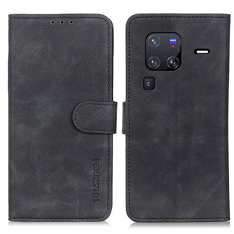 Coque Portefeuille Livre Cuir Etui Clapet K03Z pour Vivo X80 Pro 5G Noir