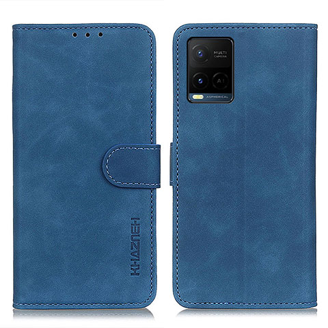 Coque Portefeuille Livre Cuir Etui Clapet K03Z pour Vivo Y21a Bleu