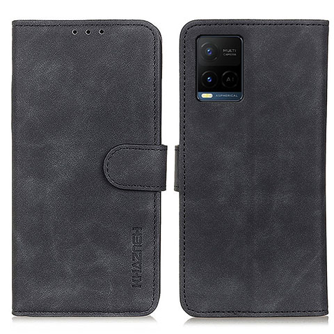 Coque Portefeuille Livre Cuir Etui Clapet K03Z pour Vivo Y21a Noir