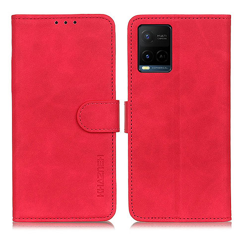 Coque Portefeuille Livre Cuir Etui Clapet K03Z pour Vivo Y21a Rouge