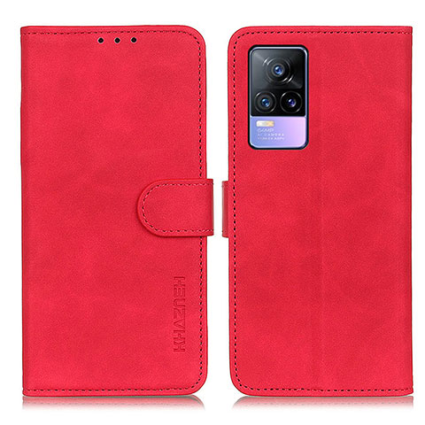 Coque Portefeuille Livre Cuir Etui Clapet K03Z pour Vivo Y73 (2021) Rouge