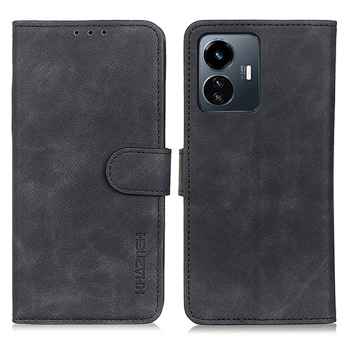 Coque Portefeuille Livre Cuir Etui Clapet K03Z pour Vivo Y77 5G Noir