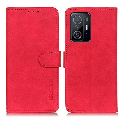 Coque Portefeuille Livre Cuir Etui Clapet K03Z pour Xiaomi Mi 11T 5G Rouge