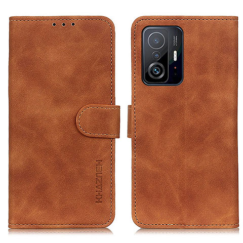 Coque Portefeuille Livre Cuir Etui Clapet K03Z pour Xiaomi Mi 11T Pro 5G Marron