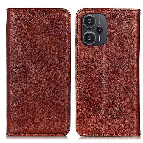 Coque Portefeuille Livre Cuir Etui Clapet K03Z pour Xiaomi Poco F5 5G Marron