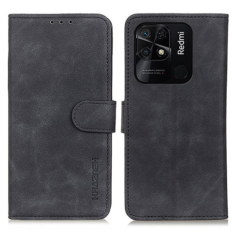 Coque Portefeuille Livre Cuir Etui Clapet K03Z pour Xiaomi Redmi 10C 4G Noir