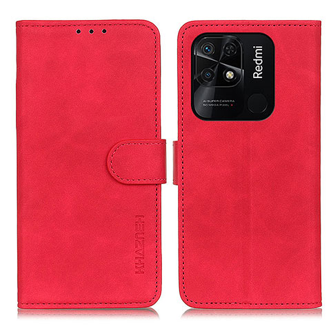 Coque Portefeuille Livre Cuir Etui Clapet K03Z pour Xiaomi Redmi 10C 4G Rouge