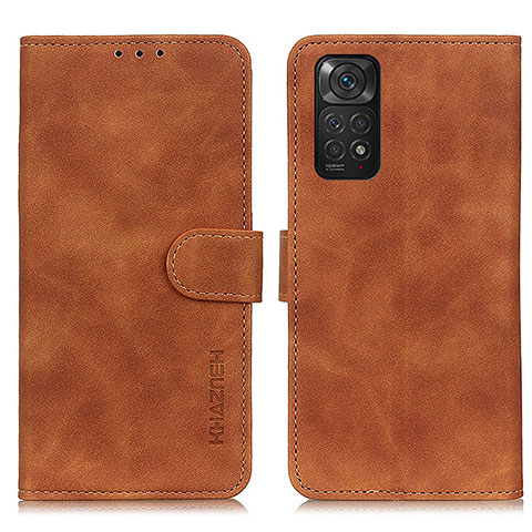 Coque Portefeuille Livre Cuir Etui Clapet K03Z pour Xiaomi Redmi Note 11 4G (2022) Marron