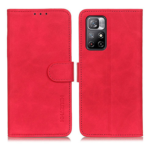 Coque Portefeuille Livre Cuir Etui Clapet K03Z pour Xiaomi Redmi Note 11 5G Rouge