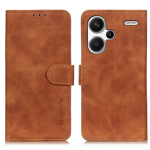 Coque Portefeuille Livre Cuir Etui Clapet K03Z pour Xiaomi Redmi Note 13 Pro+ Plus 5G Marron