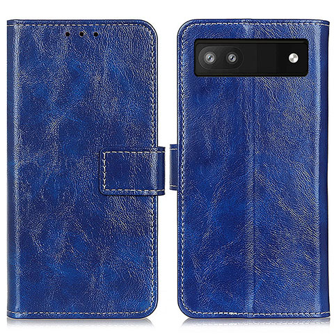 Coque Portefeuille Livre Cuir Etui Clapet K04Z pour Google Pixel 6a 5G Bleu