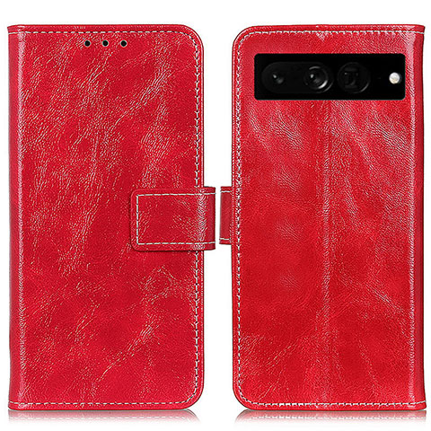 Coque Portefeuille Livre Cuir Etui Clapet K04Z pour Google Pixel 7 Pro 5G Rouge