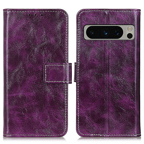 Coque Portefeuille Livre Cuir Etui Clapet K04Z pour Google Pixel 8 Pro 5G Violet