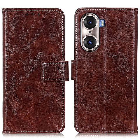 Coque Portefeuille Livre Cuir Etui Clapet K04Z pour Huawei Honor 60 5G Marron