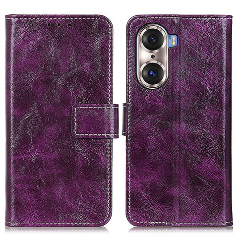 Coque Portefeuille Livre Cuir Etui Clapet K04Z pour Huawei Honor 60 5G Violet