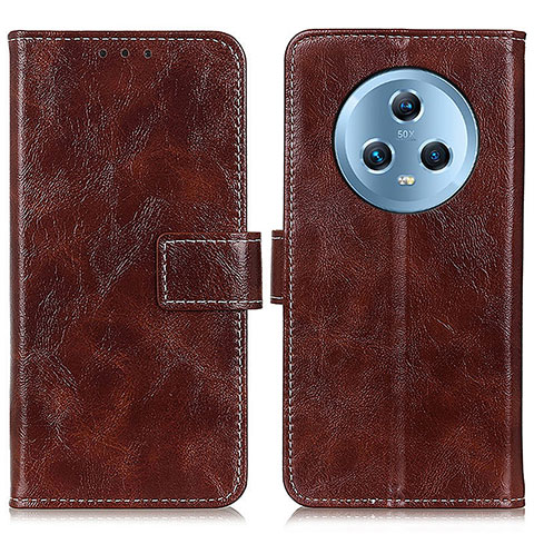 Coque Portefeuille Livre Cuir Etui Clapet K04Z pour Huawei Honor Magic5 5G Marron