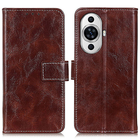 Coque Portefeuille Livre Cuir Etui Clapet K04Z pour Huawei Nova 11 Marron