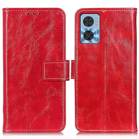 Coque Portefeuille Livre Cuir Etui Clapet K04Z pour Motorola Moto E22 Rouge