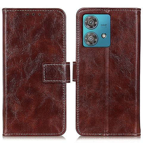 Coque Portefeuille Livre Cuir Etui Clapet K04Z pour Motorola Moto Edge 40 Neo 5G Marron