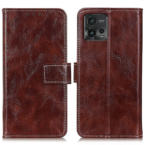 Coque Portefeuille Livre Cuir Etui Clapet K04Z pour Motorola Moto G72 Marron