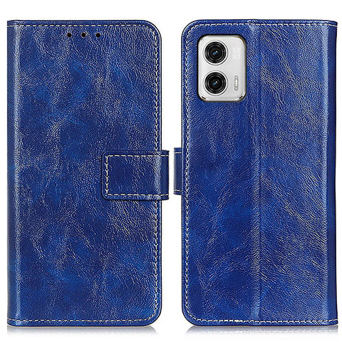 Coque Portefeuille Livre Cuir Etui Clapet K04Z pour Motorola Moto G73 5G Bleu