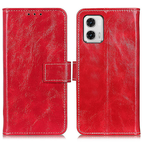 Coque Portefeuille Livre Cuir Etui Clapet K04Z pour Motorola Moto G73 5G Rouge