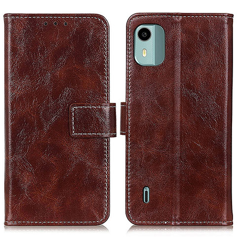 Coque Portefeuille Livre Cuir Etui Clapet K04Z pour Nokia C12 Pro Marron