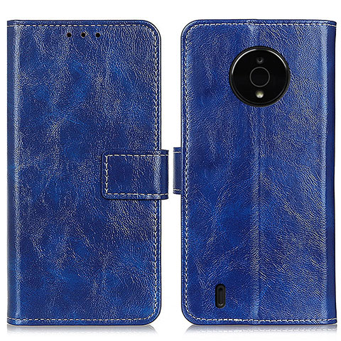 Coque Portefeuille Livre Cuir Etui Clapet K04Z pour Nokia C200 Bleu