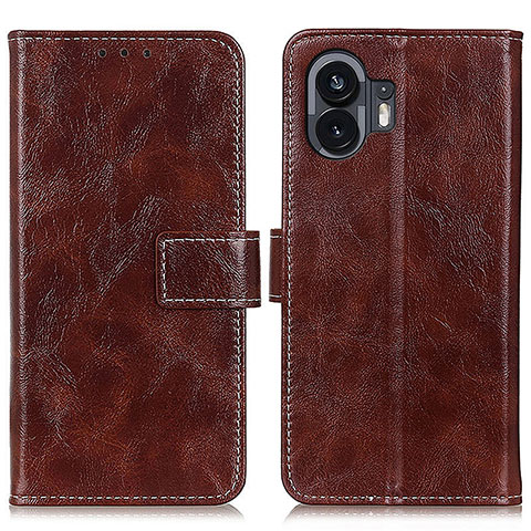 Coque Portefeuille Livre Cuir Etui Clapet K04Z pour Nothing Phone 2 Marron