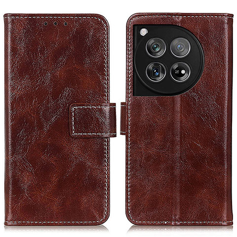 Coque Portefeuille Livre Cuir Etui Clapet K04Z pour OnePlus 12R 5G Marron