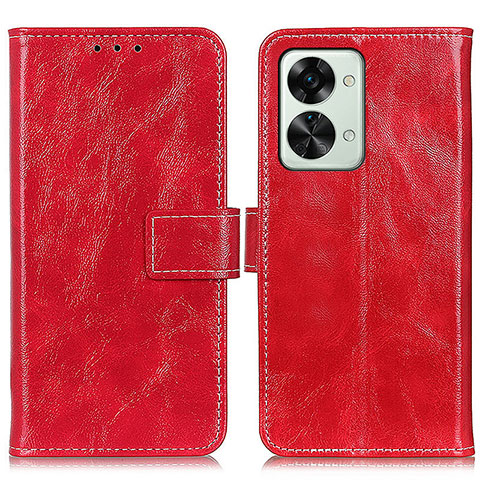 Coque Portefeuille Livre Cuir Etui Clapet K04Z pour OnePlus Nord 2T 5G Rouge