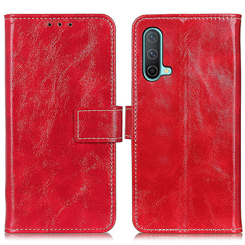 Coque Portefeuille Livre Cuir Etui Clapet K04Z pour OnePlus Nord CE 5G Rouge