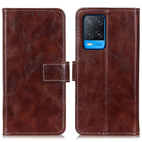 Coque Portefeuille Livre Cuir Etui Clapet K04Z pour Oppo A54 4G Marron