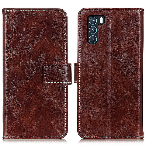 Coque Portefeuille Livre Cuir Etui Clapet K04Z pour Oppo K9 Pro 5G Marron