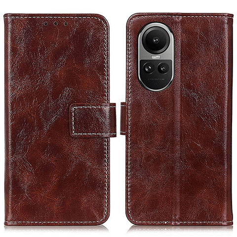 Coque Portefeuille Livre Cuir Etui Clapet K04Z pour Oppo Reno10 5G Marron