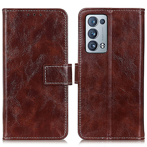 Coque Portefeuille Livre Cuir Etui Clapet K04Z pour Oppo Reno6 Pro 5G Marron